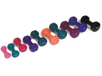 Hausmann Vinyl Coated Dumbbells Model 5502 Set of 6 Vinyl Dumbbells