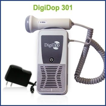 Newman Rechargeable, Non-display Digital Doppler, 3MHz waterproof obstetrical probe, DD-301-D3W