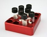 SCILOGEX - Red quarter reaction block, 11 holes 4 ml reaction vessel 15.2mm dia x 20mm depth, 18900002