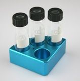 SCILOGEX - Blue quarter reaction block, 4 holes 30 ml reaction vessel 28mm dia x 30mm depth, 18900004