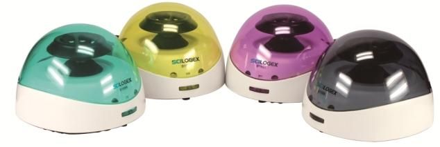 SCILOGEX D1008 Mini Centrifuge, Blue Lid, C/W 8 X 2ml Rotor & 2 X Pcr8 Rotor, 100-240V, 50/60Hz, 91403141