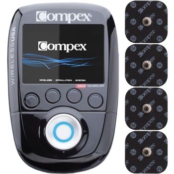 Compex Easy Snap Electrode 2 x 4 inch 5 Pack (10 pcs) Black CX142EL02-5PK