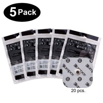 Compex Easy Snap Electrode 2 x 2 inch 5 Pack (20 pcs) White CX172EL01-5PK