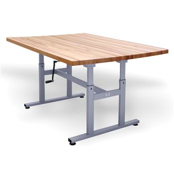 Hausmann Models 4326 Deluxe Crank Butcher Block Work Tables