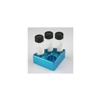 SCILOGEX - Blue quarter reaction block,4 holes 30 ml reaction vessel 28mm dia x 30mm depth,18900004